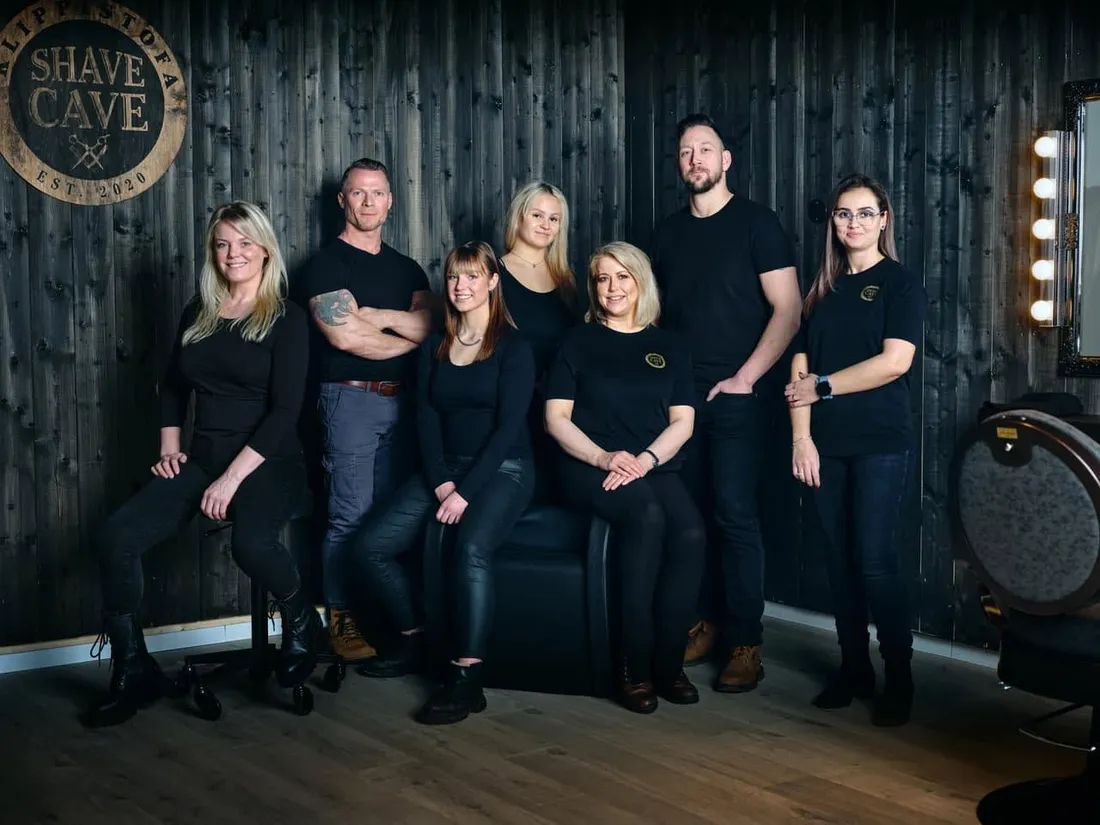 Teymið hjá Shave Cave klippistofu við Fákafeni 9 í Reykjavík